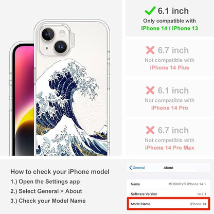 MOSNOVO for iPhone 13/14 Case | Military Grade 6.6ft Drop Tested | Clear - Image 2