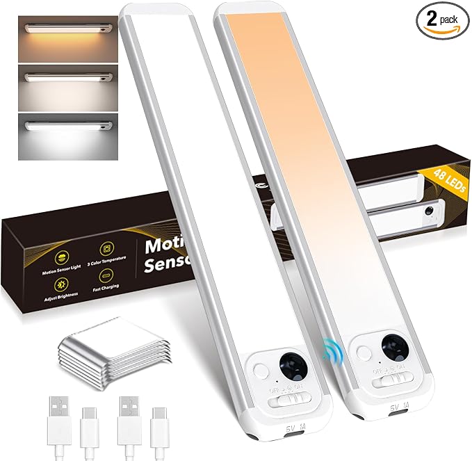 RUIKORING Under Cabinet Lighting, 3 Colors, Motion Sensor Light Indoor by RUIKORING