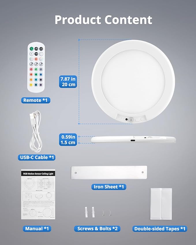 Combuh Rechargeable RGB Ambient Shower Light Waterproof Inside, LED 13 Color - Image 8