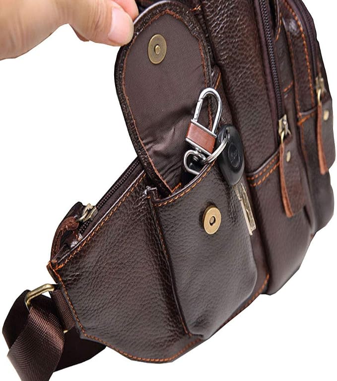 Hebetag Leather Sling Bag Crossbody Backpack - Image 7
