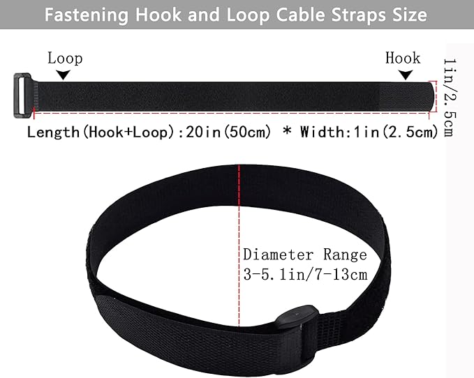 10 Pack Reusable Fastening Cable Ties and Cable Straps, Adjustable - Image 3