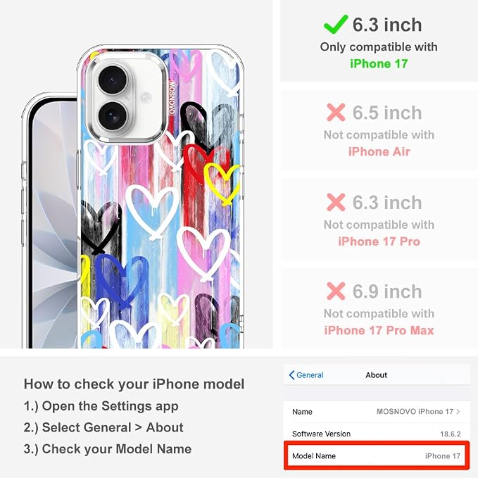 MOSNOVO for iPhone 17 Case, Shockproof Military-Grade Protection 6.6ft Drop - Image 2