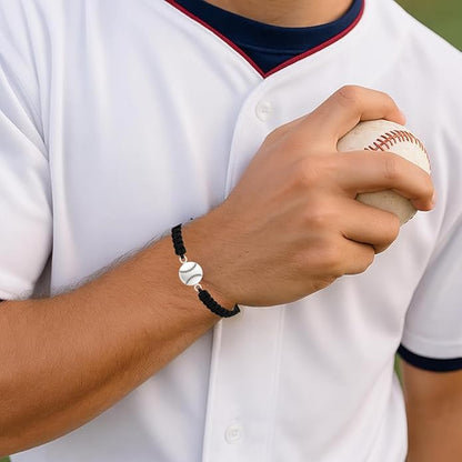 Sportybella - Baseball Bracelet, Baseball Jewelry, Adjustable Braided Baseball - Image 5