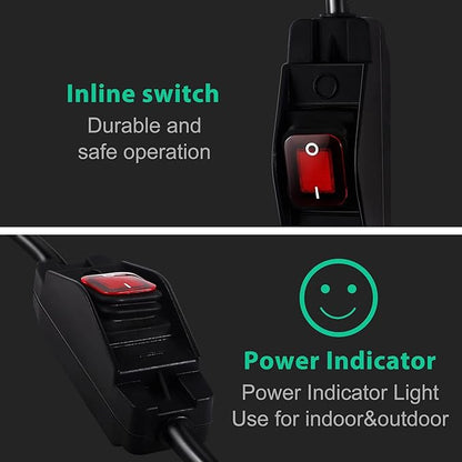 Extension Cord with Switch On/Off Waterproof Switch 3Ft No Plugging and - Image 4