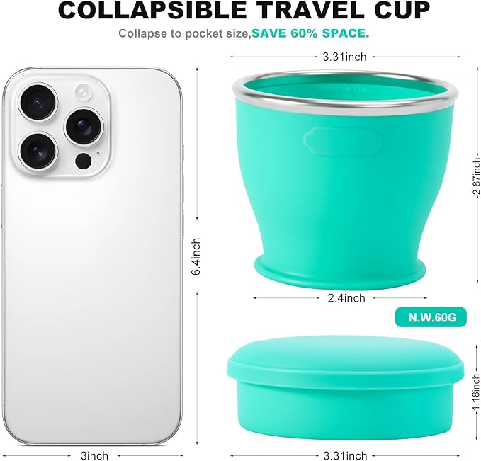 Collapsible Travel Cup, BPA-Free Reusable Water Cup, Lightweight Drinking Cups - Image 4