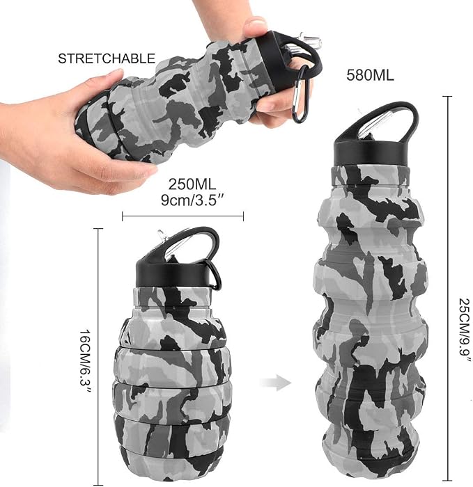 QiCheng&LYS Collapsible Water Bottle – Reuseable BPA Free Silicone Travel Water - Image 7