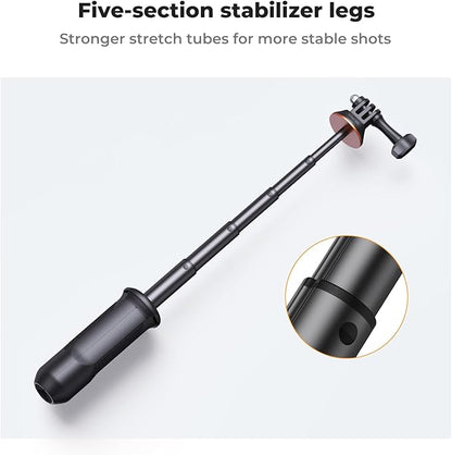 K&F CONCEPT 33.5cm/13.2" Selfie Stick Tripod, Portable Vlog Handle Grip Action - Image 4