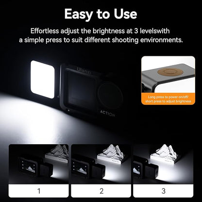 ULANZI LM18 Vlogging Light Mini LED Action Camera Video Light Magnetic - Image 5