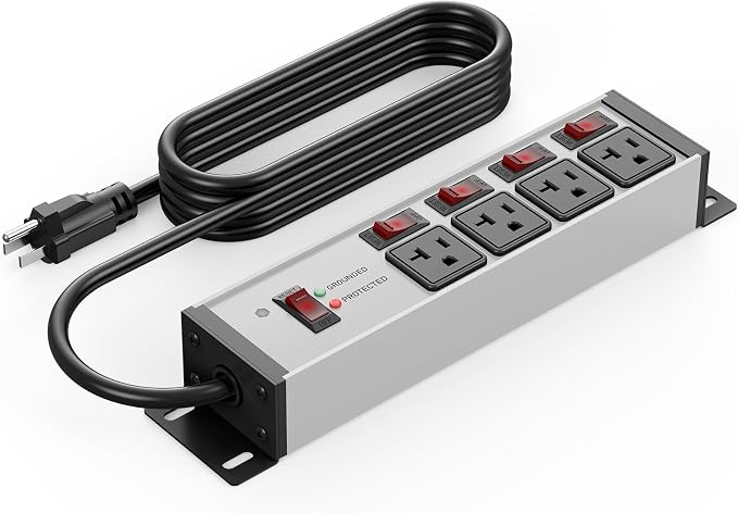 CCCEI Heavy Duty Surge Protector Power Strip 20 Amp Individual Switches. 25FT by CCCEI