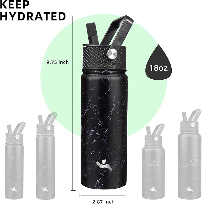 Konokyo 18 oz Insulated Water Bottle Stainless Steel Sport Bottles - Image 5