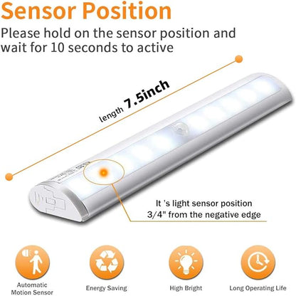 KULED 10-led Motion Auto Sensing LED Light, Battery Powered DIY Stick-on Under - Image 4