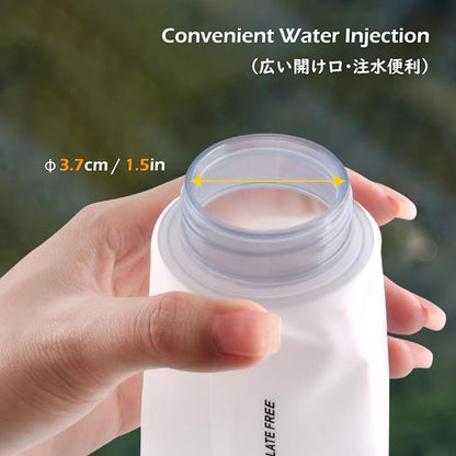 TRIWONDER TPU Collapsible Flask BPA-Free Soft Folding Water Bottles - Image 3