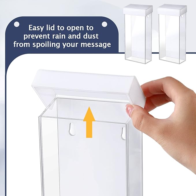Remerry 4 Pieces Acrylic Outdoor Brochure Holder 4 x 9 Inch Waterproof Wall - Image 4