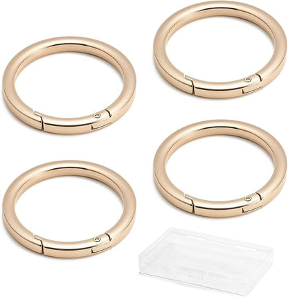 DEVPSISR 4pcs Flat Trigger Spring O Rings, Metal Keychain Ring Round Carabiner - Image 3