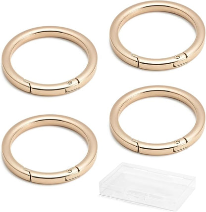 DEVPSISR 4pcs Flat Trigger Spring O Rings, Metal Keychain Ring Round Carabiner - Image 3