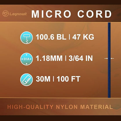 Micro Paracord, 1.18mm x 100ft Thin Mini Utility Braided Small Paracord - Image 2