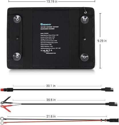 Renogy 10W Solar Trickle Charger Portable Battery Maintainer - Image 4