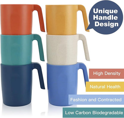 Homienly Wheat Straw Coffee Mugs, Alternative to Plastic Coffee Cups, - Image 3