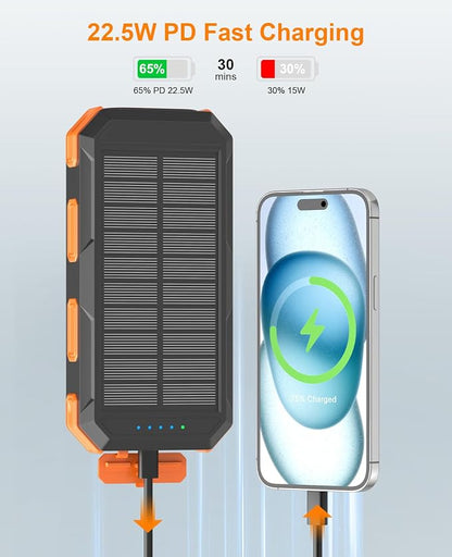Solar Charger Power Bank 38800mAh, PD 22.5W USB-C Fast Charging Portable Charger - Image 7