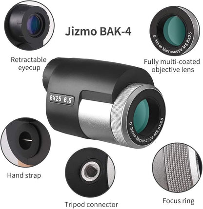 Jizmo 8x25 High Definition Monocular Telescope, Close Focus 1 ft, Fully Multi - Image 3
