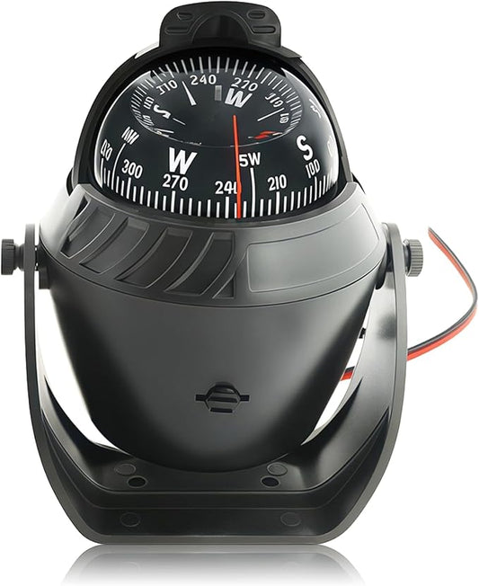 Boat Compass with Magnetic Declination Adjustment, Pivoting Marine Compass by WOKYO