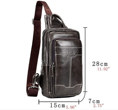 Leather Sling Bag Backpack Daypack Handbag - Image 7