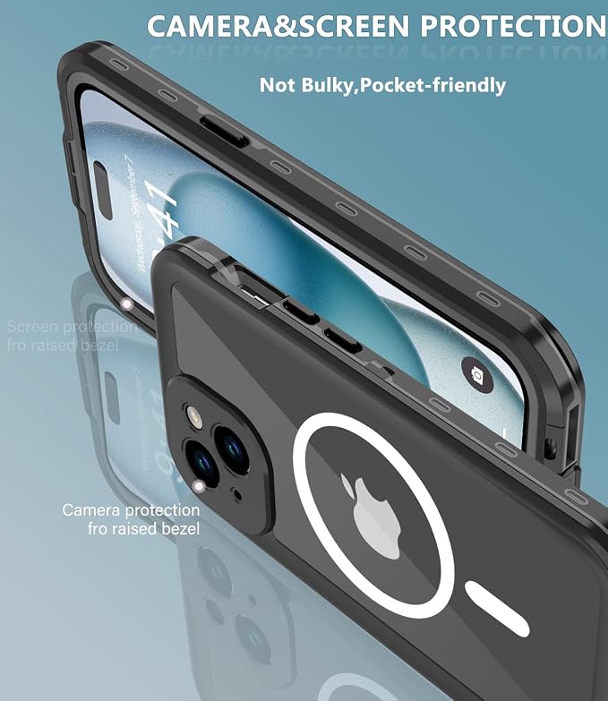 for iPhone 15 Plus Case Waterproof, Full-Body Hard Case Built-in - Image 5