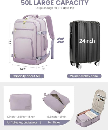 LOVEVOOK Travel Backpack For Women Flight Approved, 50L Large Carry On Backpack - Image 3