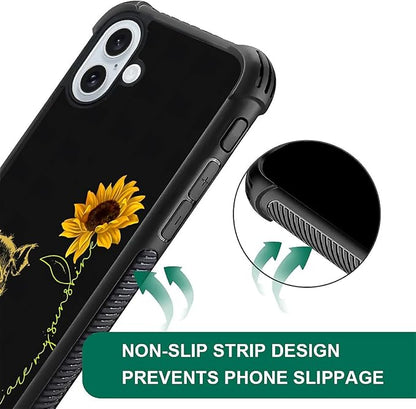 for iPhone 16 Plus Case, Pig Sunflower Yellow Sunshine Pattern Graphic Design - Image 6