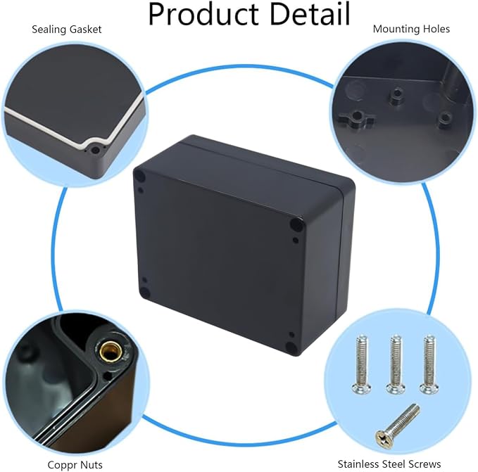 Project Box IP65 Waterproof Junction Box ABS Plastic Black Electrical Boxes DIY - Image 5