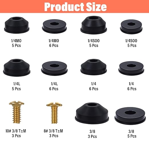 58PCS Rubber Faucet Washers Assorted Kit Outdoor Faucet Repair Kits - Image 2