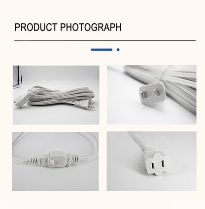 50 ft Extension Cord, 2 Prong Indoor Power Cord, 18AWG SPT-2 Flat Cord Design - Image 5