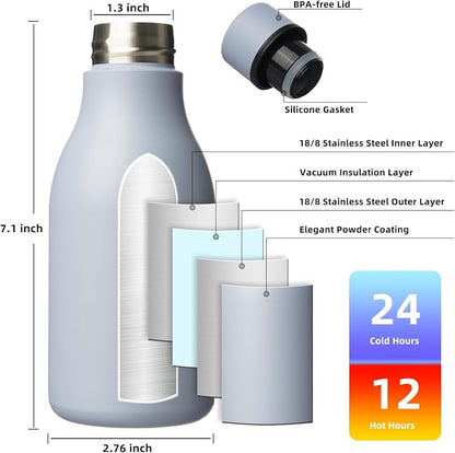 BJPKPK Insulated Water Bottles, 12oz Stainless Steel Metal Water Bottle - Image 3
