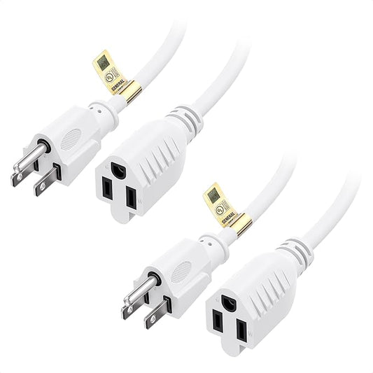 Cable Matters 2-Pack 16 AWG Heavy Duty 13A Power Extension Cord - 6ft by CableMatters