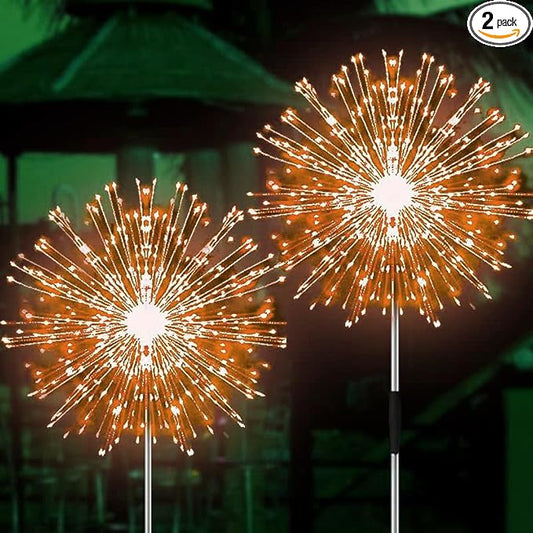 JJGoo Solar Firework Lights, 2 Pack 150 LEDs 2 Lighting Modes Solar Lights by JJGoo