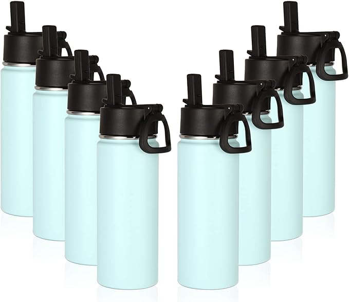 Volhoply 18oz Insulated Water Bottle Bulk 8 Pack, Kids Stainless Steel Water by LiveFully%EF%BC%8CDrinkFreely%E2%80%94KeepGoingwithVolhoply%EF%BC%81