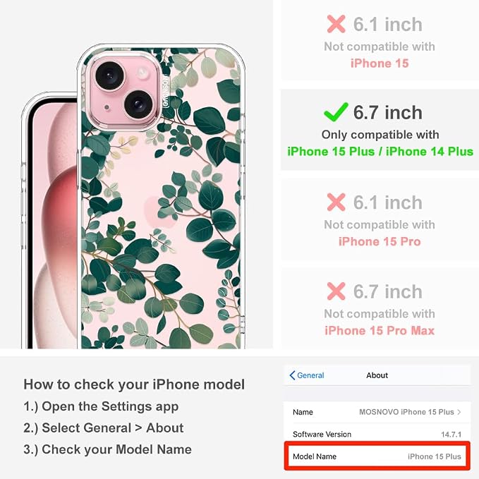 MOSNOVO Case for iPhone 15 Plus/iPhone 14 Plus - Image 2
