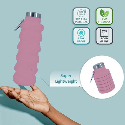 Collapsible Water Bottles 17oz, Odorless BPA-Free Silicone, Leak-Proof Foldable - Image 4