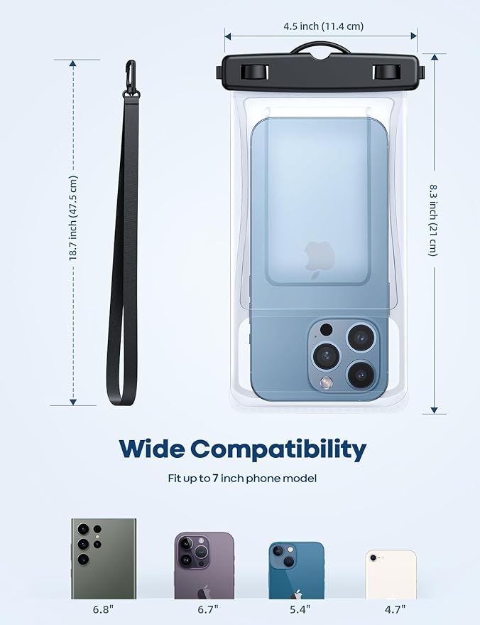 Lamicall 2PCS Waterproof Phone Pouch Floating - Image 5