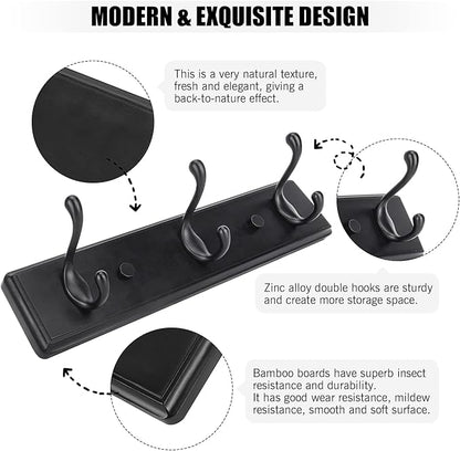 Badiano Wooden Coat Rack, Wall-Mounted Organizer - Image 4
