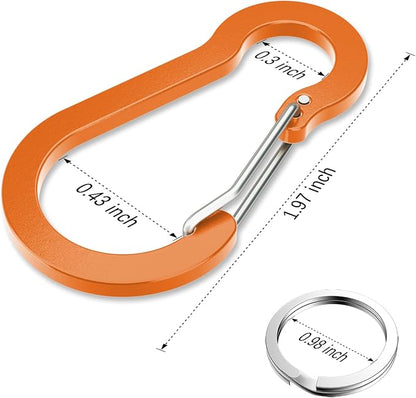 sprookber 2" Small Carabiner Clip, D Ring Caribeener, Spring Snap Hook - Image 2
