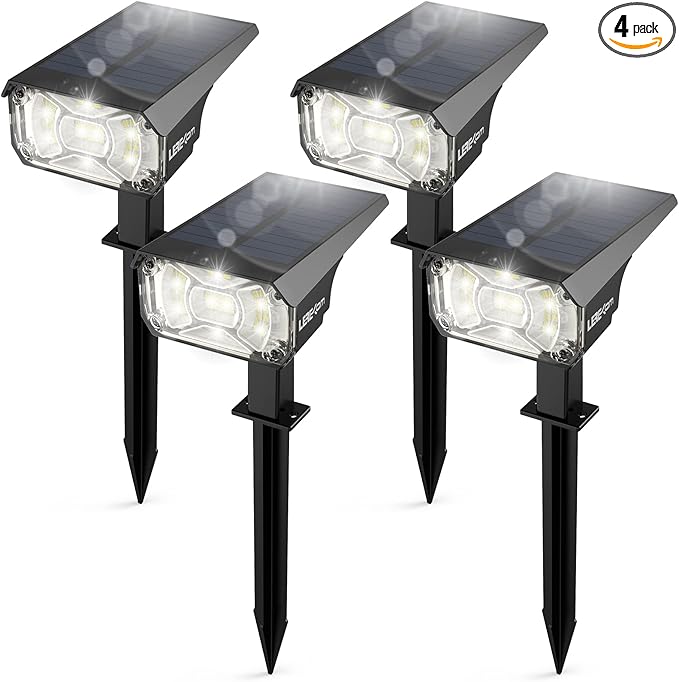 LEREKAM Solar Spot Lights Outdoor, IP65 Waterproof 40 LEDs Landscape Spotlights by LEREKAM