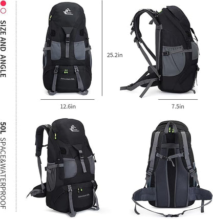 Bseash 50L Hiking Backpack, Water Resistant Lightweight Outdoor Sport Daypack - Image 2