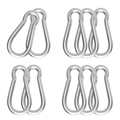 Carabiner, Heavy Duty Galvanized Steel Spring Snap Hook Carabiner Clips by High-PQ