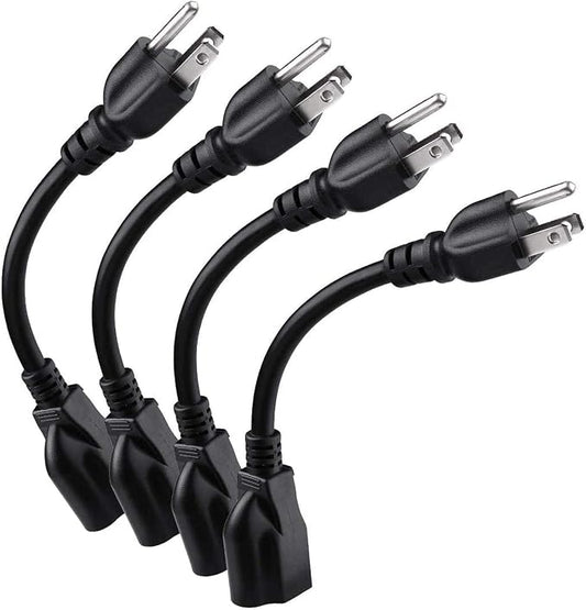Miady Short Power Extension Cord Outlet Saver, 3 Prong by Miady