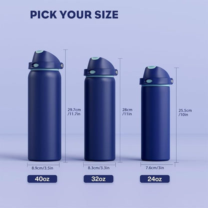 POWCAN 24 oz Insulated Stainless Steel Water Bottle: 2-in-1 Push-Button Spout & - Image 8