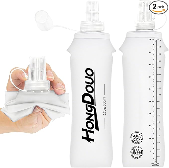 2PCS Running Vest Soft Flask, BPA-Free Soft Flasks 17oz/500ml TPU Collapsible by Unknown