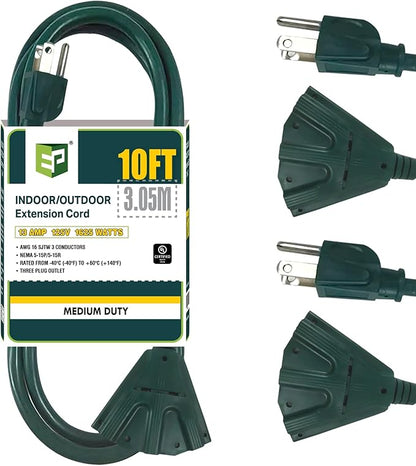 EP 2 Pack 10 Ft Outdoor Extension Cord by ENERGYPRO
