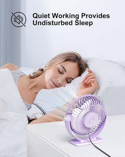 TriPole Desk Fan USB Powered Mini Portable Fan 3 Speeds Strong Airflow Small - Image 5