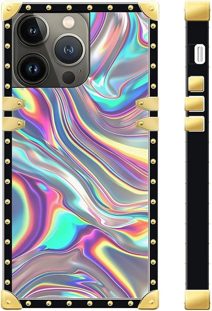 Compatible with iPhone 13 Pro Max Case, Holographic Abstract Iridescent - Image 3